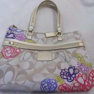 Coach Daisy Applique Sateen Large Glam Tote